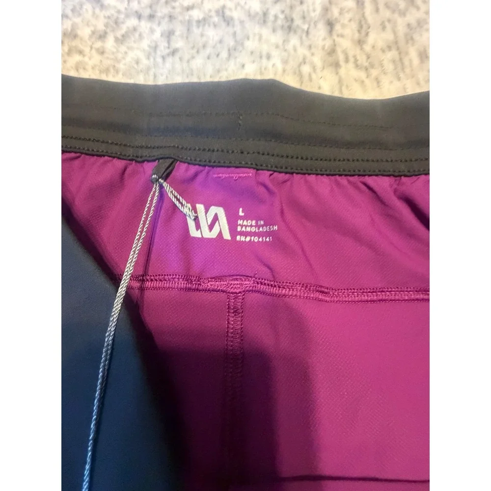 DSG Men's L 7 Inch Unlined‎ Elevate Black Cherry Shorts Moisture Wicking NWT